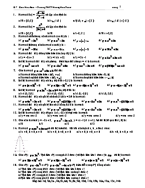 Toán 10 - Trắc nghiệm Hàm số